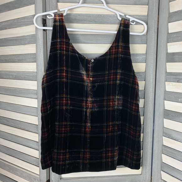 J. Crew Velvet Plaid Tartan Tank Top - Picture 4 of 4